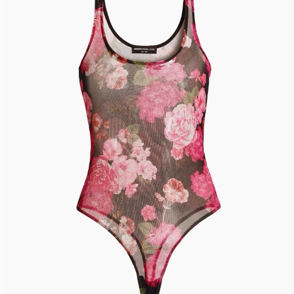 Generation Love Gigi Floral-Mesh Bodysuit